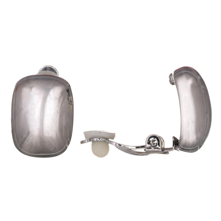 Mirroring rectangular clip-on earrings