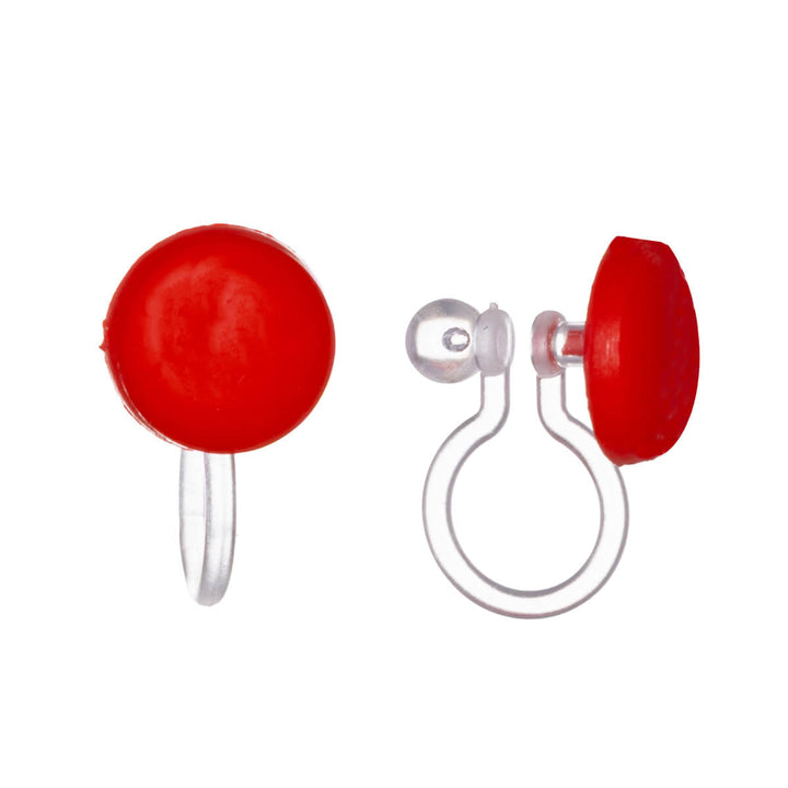 Plastic flats Clip-on earrings 8mm