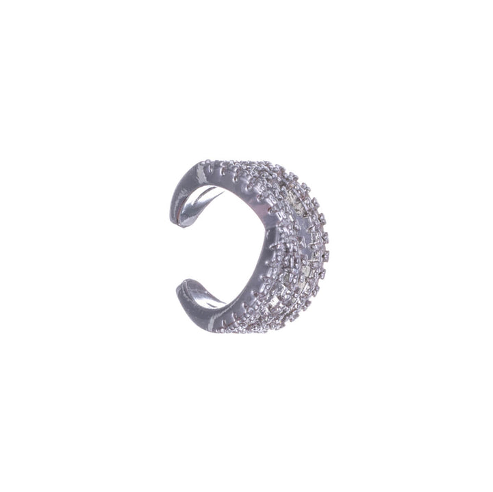 Three row zirconia rustic ear cuff 1pc