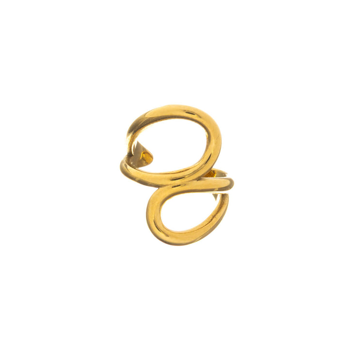 Round links wide ear cuff with cartilage (Steel 316L)