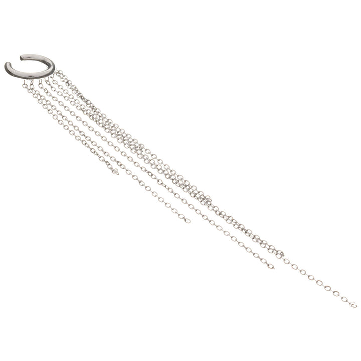 Long chains ring ear cuff with cartilage (Steel 316L)