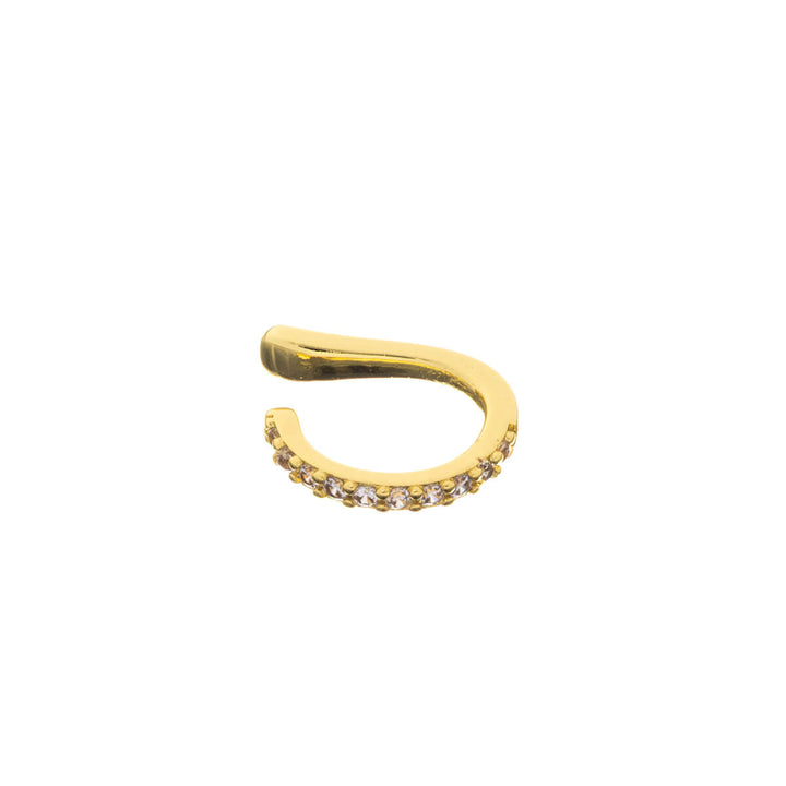 Narrow zirconia pebbled rustic ear cuff