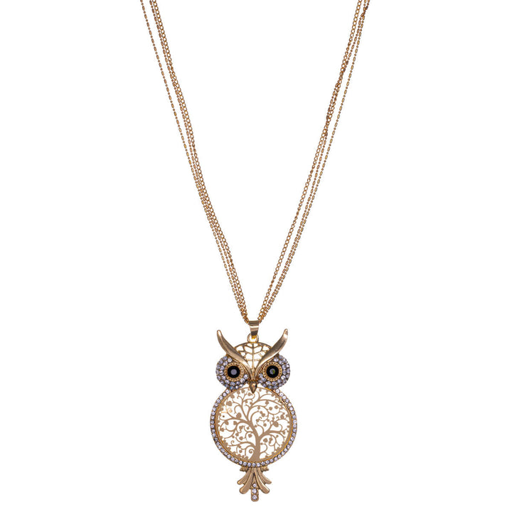 Owl necklace with three chains 70cm