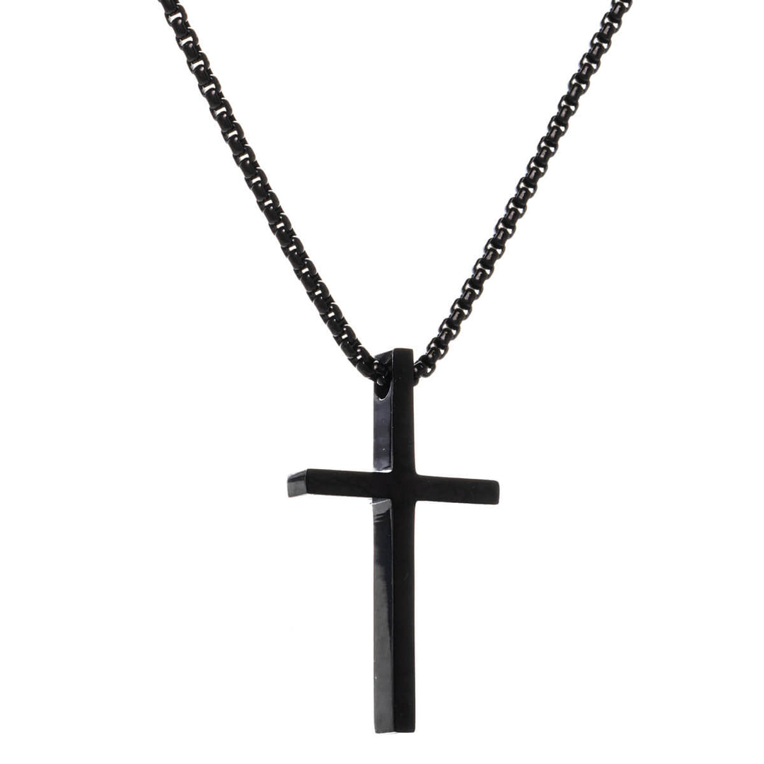 Cross pendant steel necklace 59cm (Steel 316L)