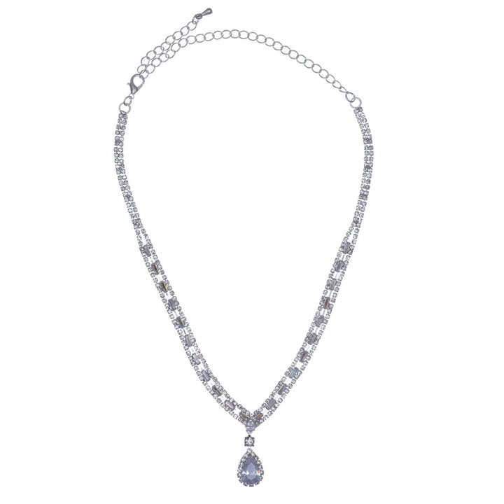 Drop pendant festive necklace + earrings