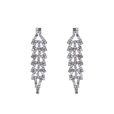 Rhinestone festive necklace + earrings