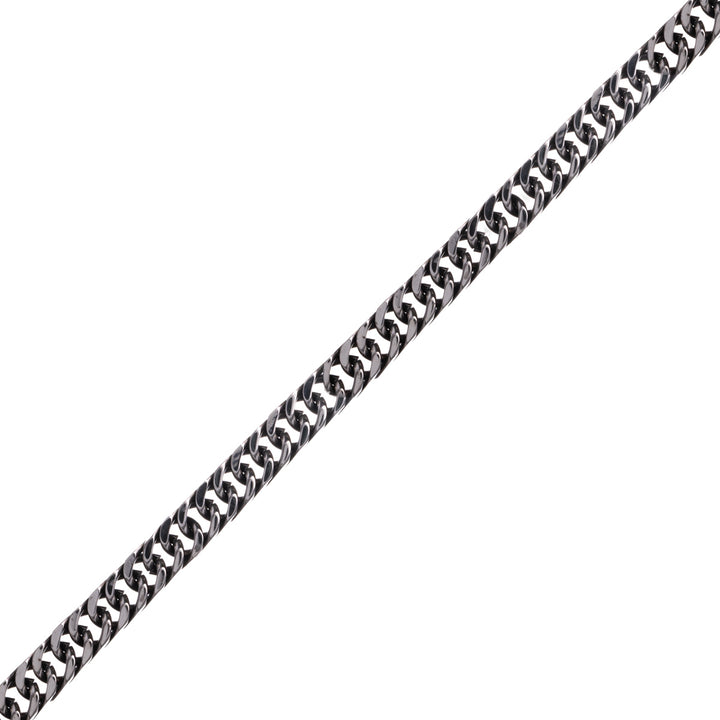 Dense armoured chain dark steel necklace 7mm 55cm