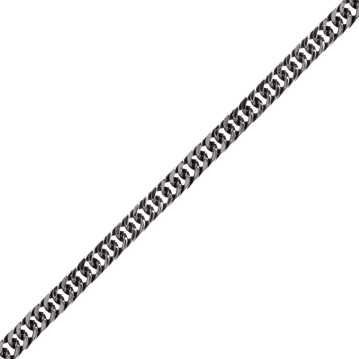 Tät armerad kedja halsband i mörkt stål 7mm 55cm