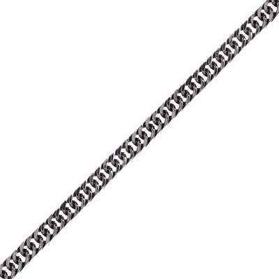 Tät armerad kedja halsband i mörkt stål 7mm 55cm