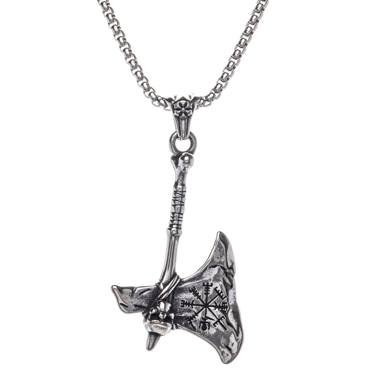 Aegishjalmur Viking axe pendant necklace (Steel 316L)