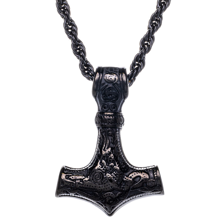 Mjölnir Tors hammare hängande halsband (Stål 316L)