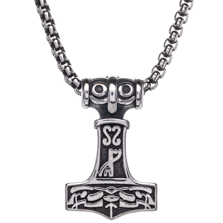 Mjölnir Tors hammare hängande halsband (Stål 316L)