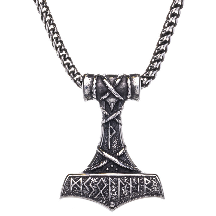 Törnhammaren Mjölnir hänge med hänge halsband (Stål 316L)