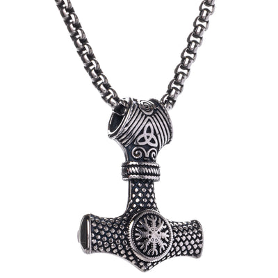 Thorins hammare Aegishjalmur hängande halsband (Stål 316L)