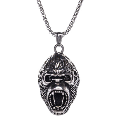 Gorilla head pendant necklace (Steel 316L)