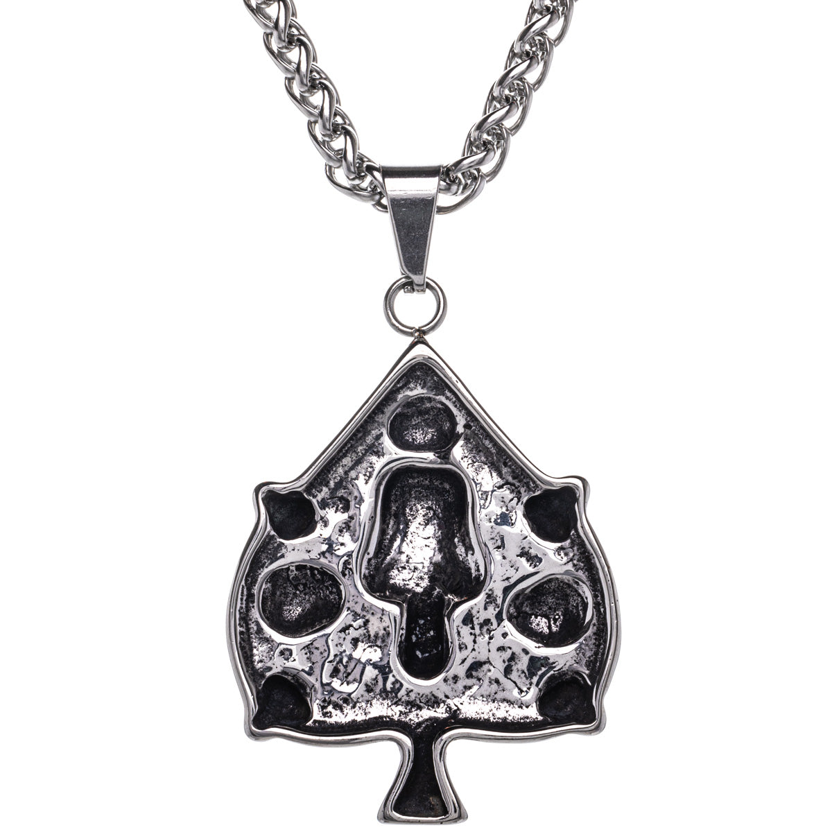 Rock-style Ace of Spades skull pendant necklace (Steel 316L)