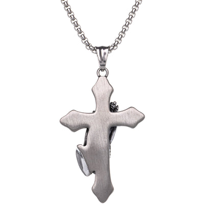 Prayer cross pendant necklace (Steel 316L)