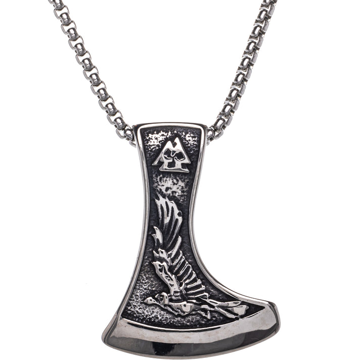 White Eagle-Fenrir axe pendant necklace (Steel 316L)