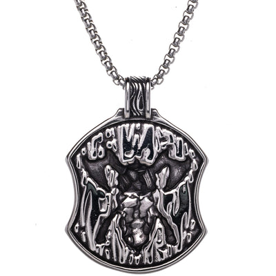 Berserker shield and axe pendant necklace (Steel 316L)