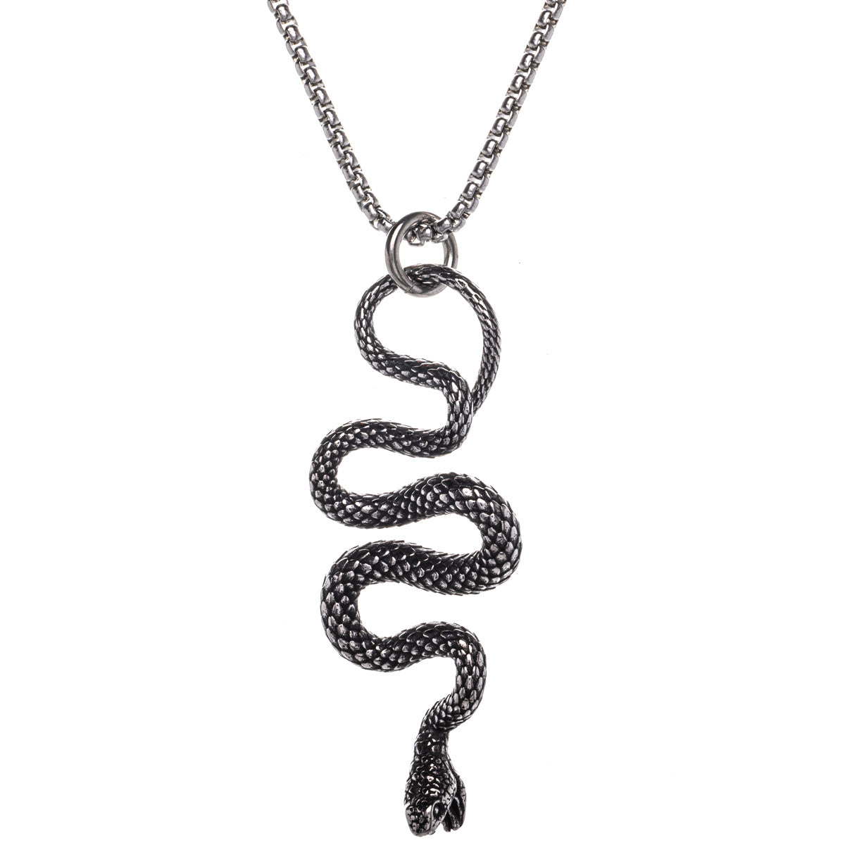 Jormungand orm hänge halsband (Stål 316L)