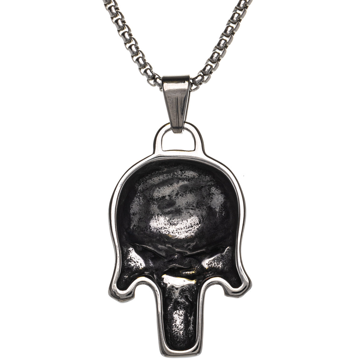 Shiny skull pendant necklace (Steel 316L)