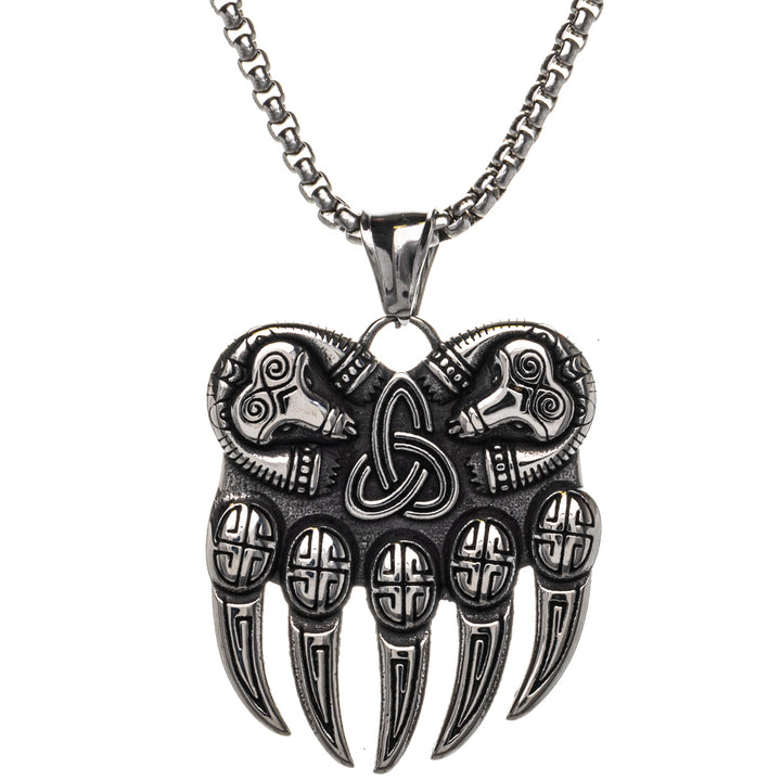 Bear paw pendant necklace (Steel 316L)