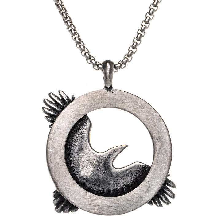 Two-tone Hugin & Munin baskets pendant necklace (Steel 316L)