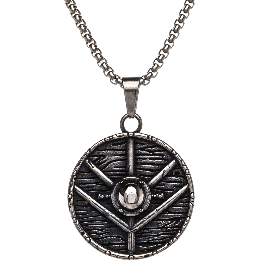 Viking shield pendant necklace (Steel 316L)