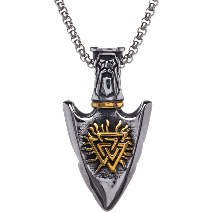 Gungnir Vegvísir spear pendant necklace (Steel 316L)