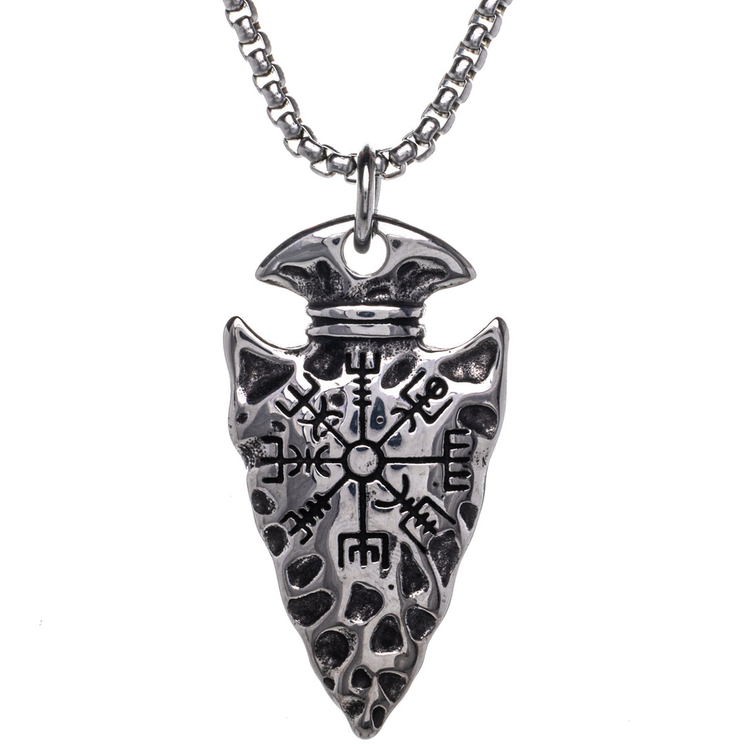 Gungnir Vegvísir spjutspets-halsband med hänge (Stål 316L)