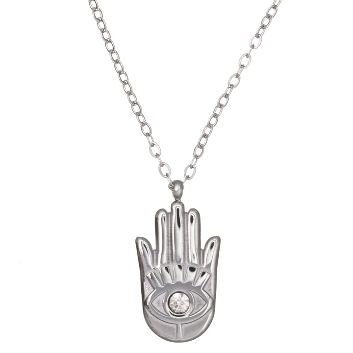 Hamsa hand necklace 42cm +5cm (Steel 316L)