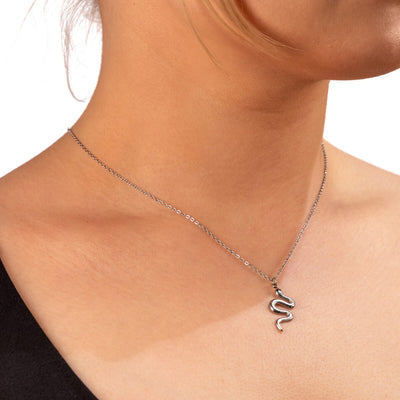 Steel snake pendant necklace 46cm +5cm (steel 316L)