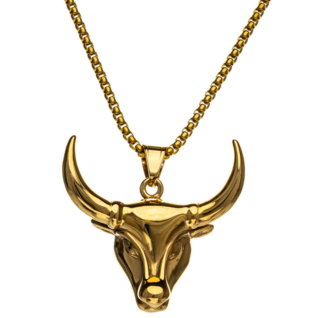 Bull pendant necklace 60cm (Steel 316L)