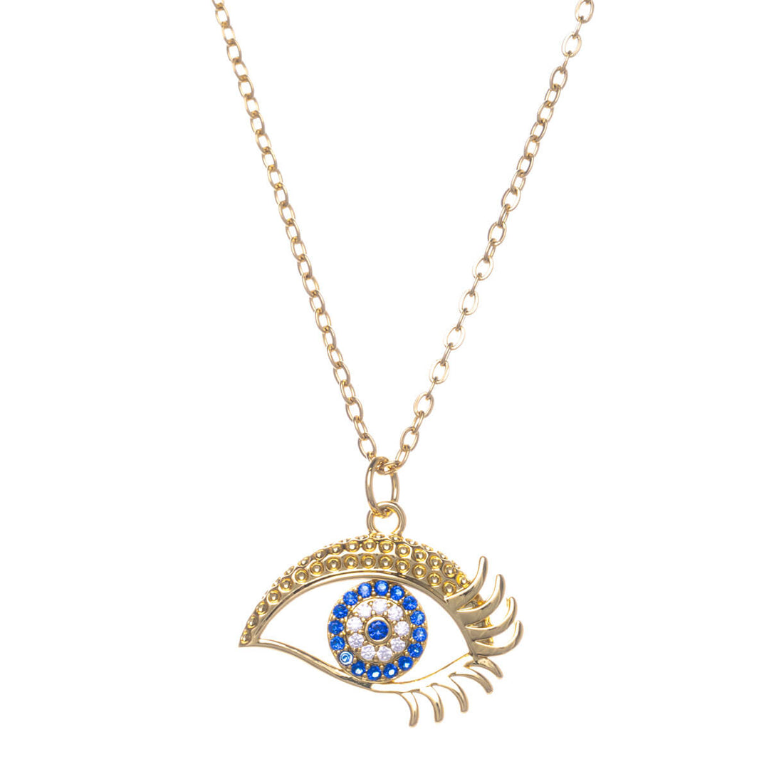 Evil eye pendant necklace 40cm +5cm (Steel 316L)