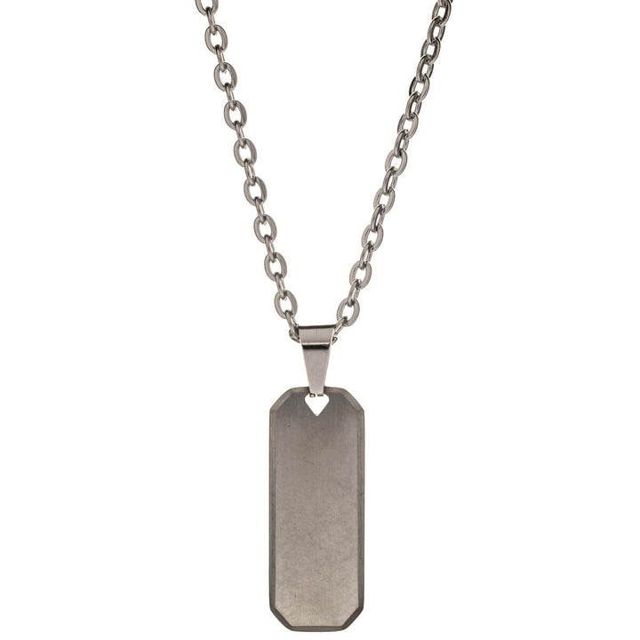 Bevelled tile pendant necklace 50cm (Steel 316L)