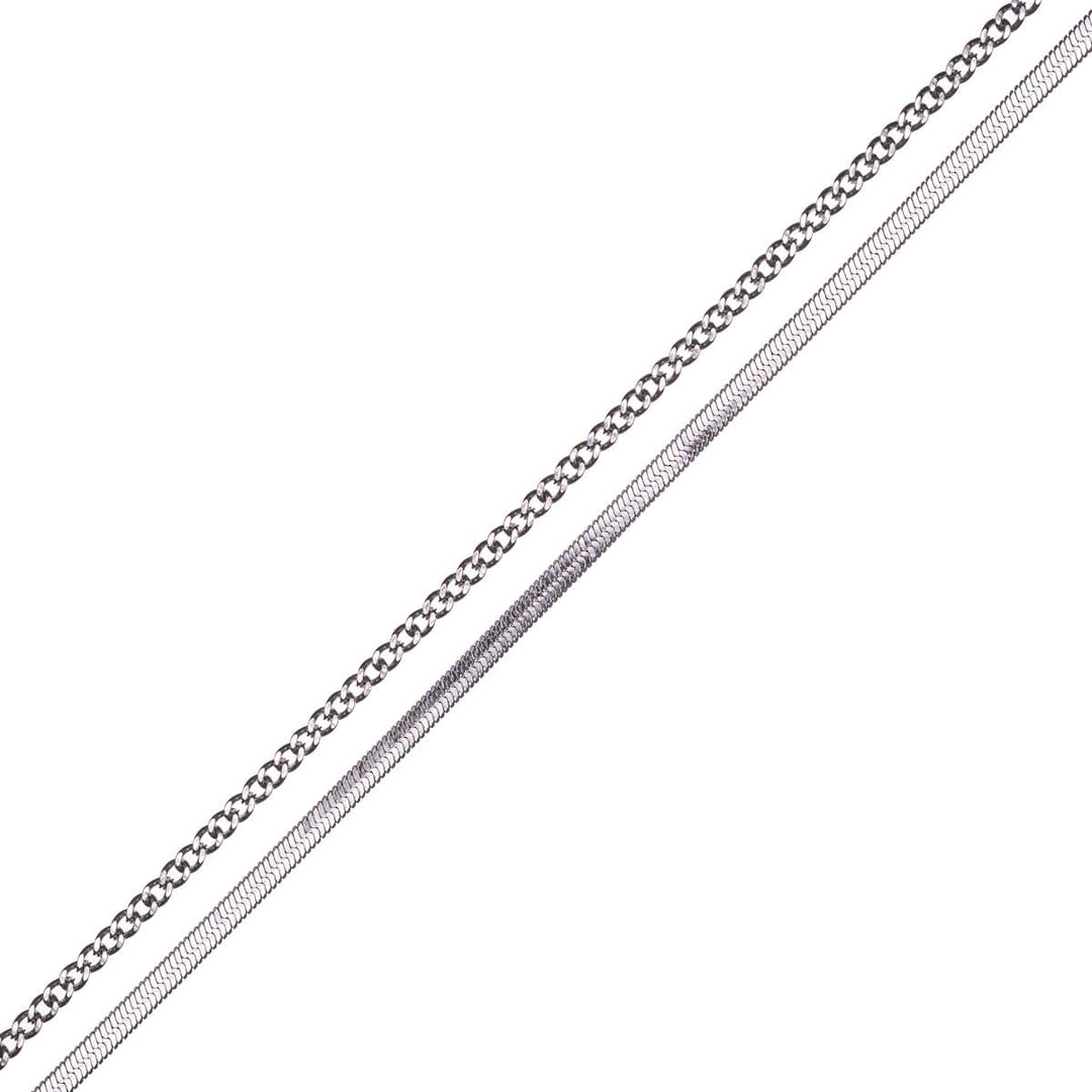Two chain necklace 40-47cm +5cm (Steel 316L)