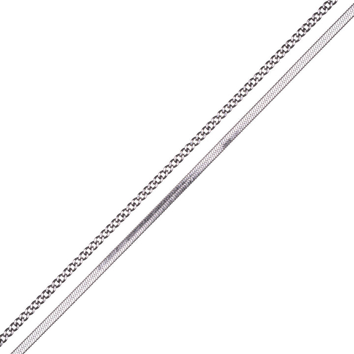 Two chain necklace 40-47cm +5cm (Steel 316L)