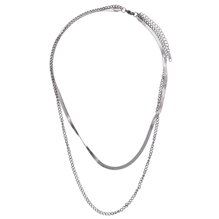 Two chain necklace 40-47cm +5cm (Steel 316L)