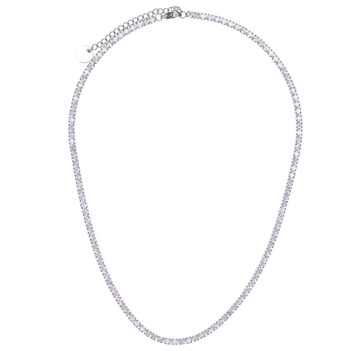 Tennishalsband med zirkonia 40cm +5cm (Stål 316L)