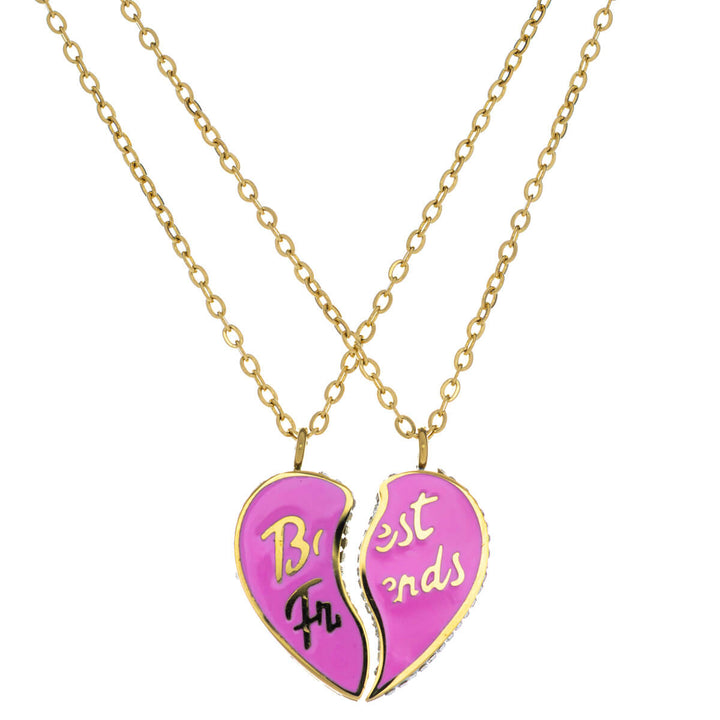 Best friends necklace 18k gold plated steel