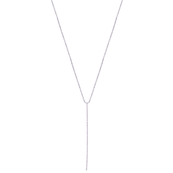 Y-shaped necklace with rhinestones 36cm +8cm (Steel 316L)