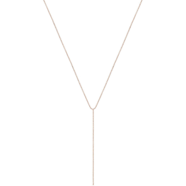 Y-shaped necklace with rhinestones 36cm +8cm (Steel 316L)