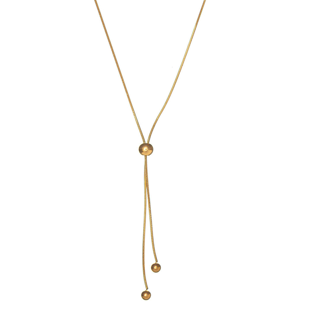 Justerbart Y-format halsband med pärlor (Stål 316L)