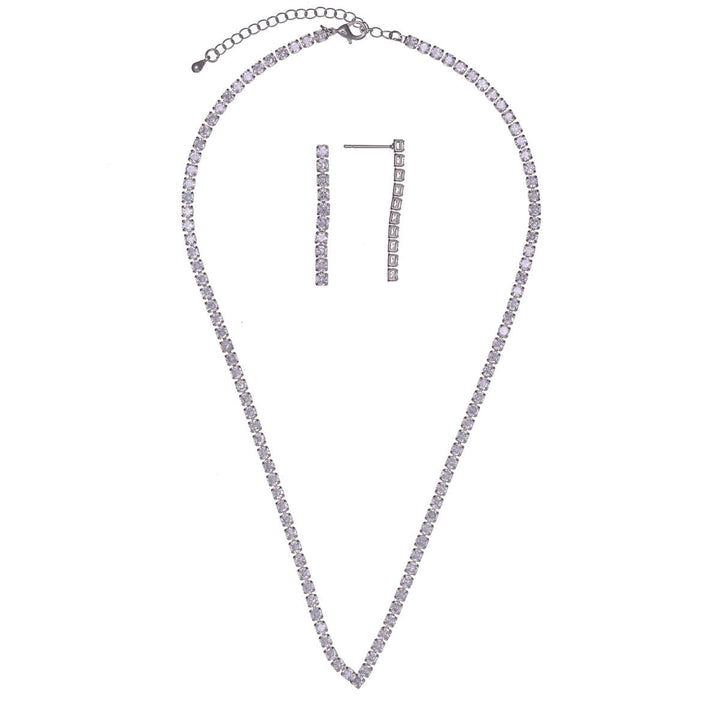 Zirconia party necklace riviera & earrings