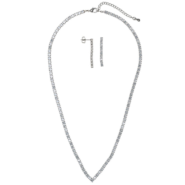 Zirconia party necklace riviera & earrings