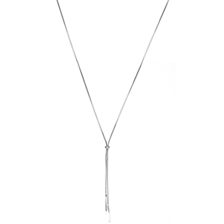 Justerbart Y-halsband med platt pärla, 92 cm (316L stål)