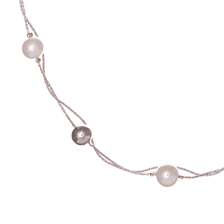 Double-row pearl necklace 41cm (316L steel)