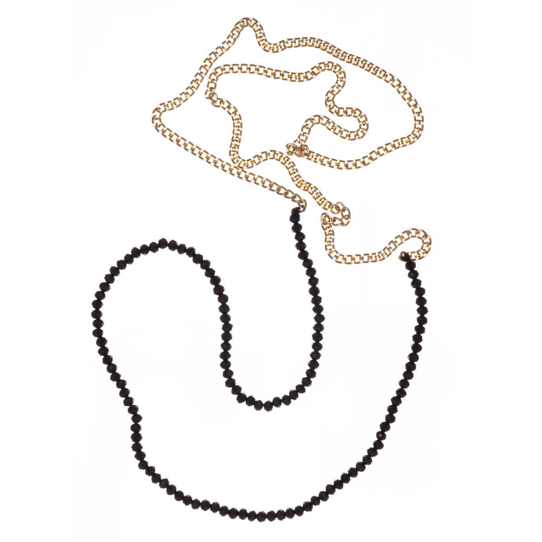 Långa pärlhalsband med fasade ändar, 96 cm