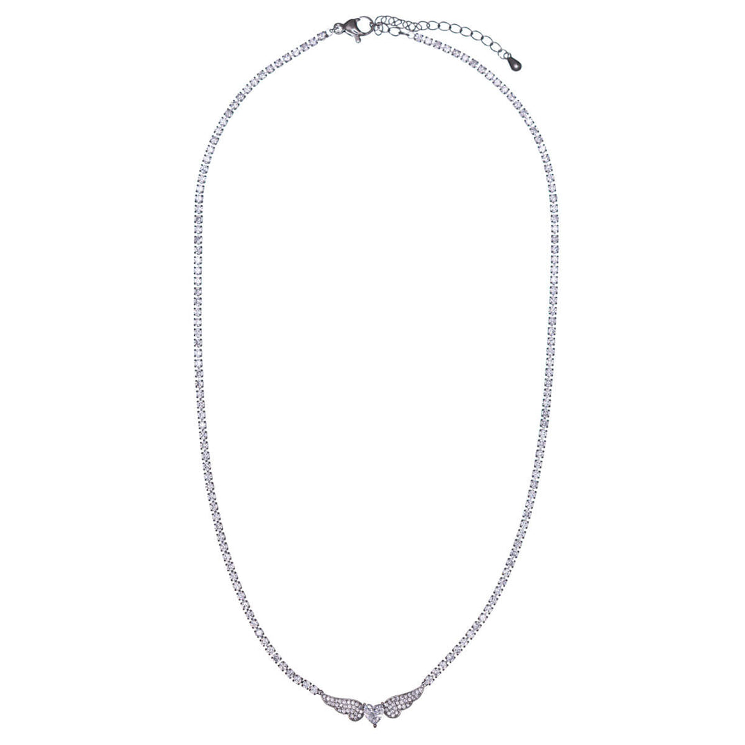 Hjärtformat halsband med zirkonia