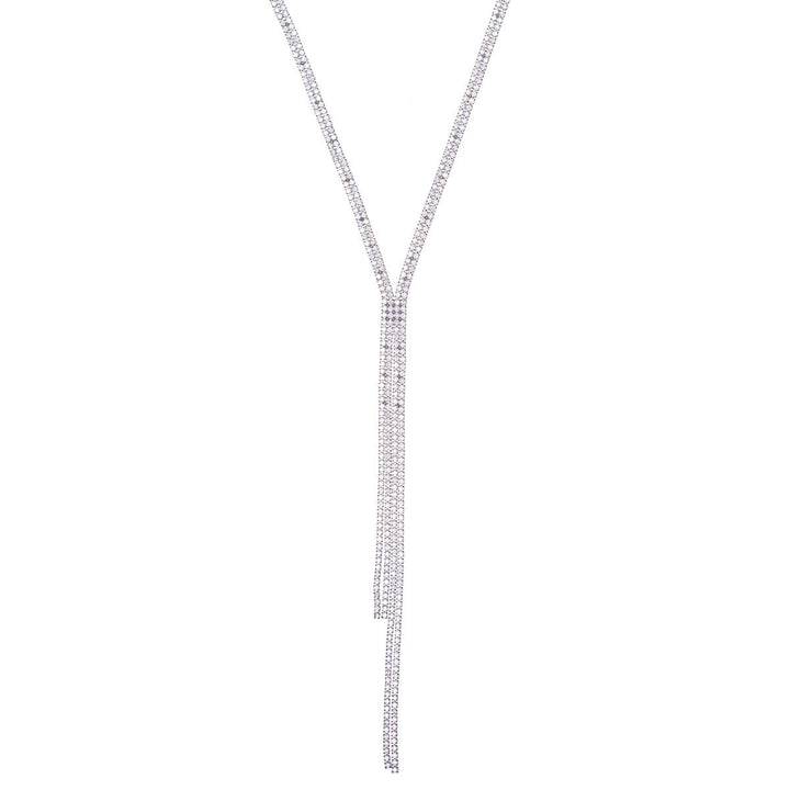 Double-row Y-shaped zirconia necklace